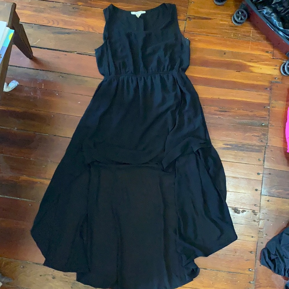 Black sheer high low dress